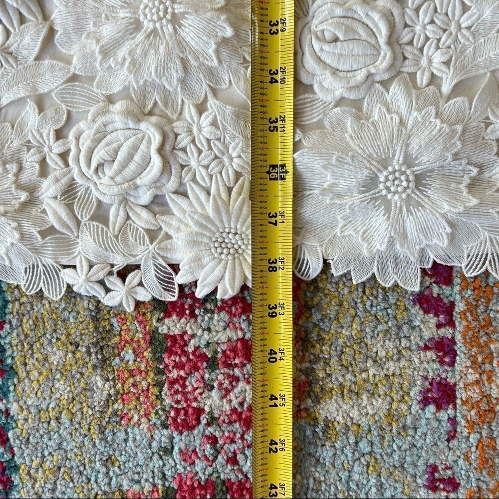 Tory Burch Merida White Floral Lace V-Neck Sleeveless Dress - Picture 13 of 15